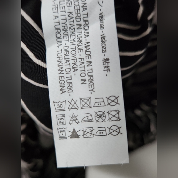 Zara Printed Midi Dress, Black and Cream, Size US M - Picture 7 of 7